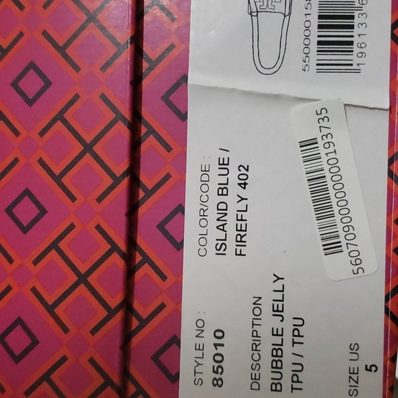 327- Tory Burch Sandals Bubble Jelly Island Blue Firefly 402 Size 6 US NWT - Picture 9 of 9